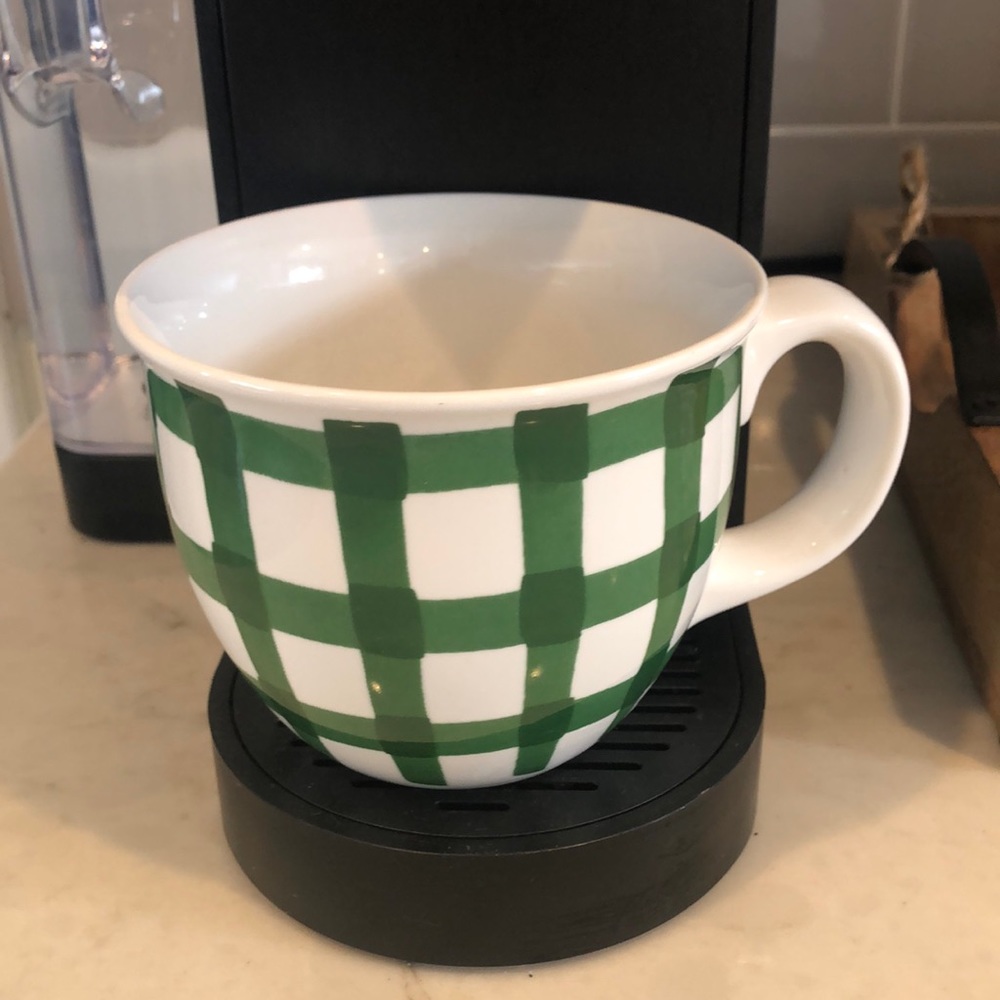 Starbucks 2016 Green & White Buffalo Check 14 Oz Mug